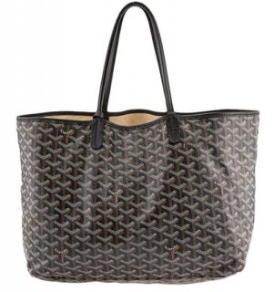 st louis pm black canvas and leather tote