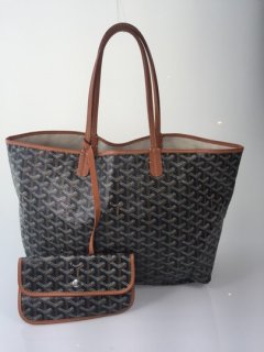st louis brown and black handpainted coated canvas tote