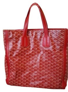 voltaire chevron print shoulder messenger red coated canvas tote