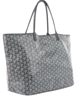 gm grey leather tote