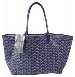 saint louis pm navy coated canvas tote