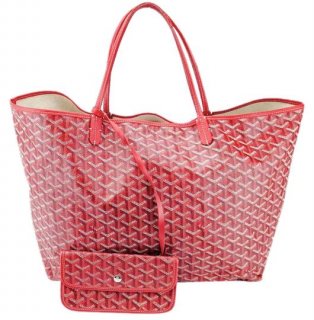 st louis gm chevron shoulder red coated canvas tote