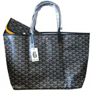 chevron st louis pm black coated canvas and leather tote