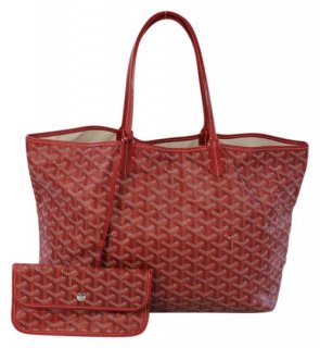 louis pm red coated canvas tote