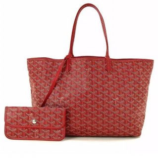 louis pm red pvcleather tote