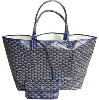 saint louis gm navy leather tote