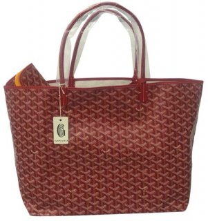 classic chevron st louis gm red leathercanvas tote