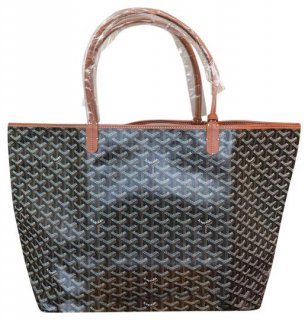 new st louis gm in black and tan classic chevron canvas tote