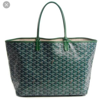 st louis pm green coated canvas tote