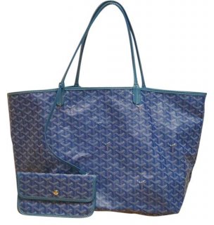 gm st louis blue coated canvas tote