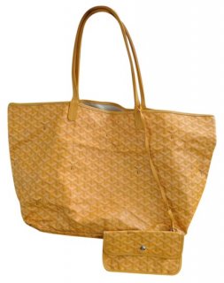 st louis gm yellow canvas and leather tote