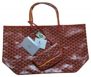 classic chevron st louis gm red leathercanvas tote