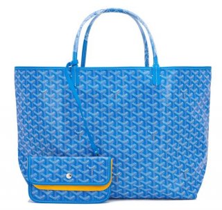 claire st louis gm chevron blue coated canvas leather tote
