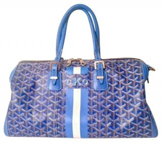 croisiere 35 custom blue coated canvass tote