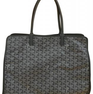hardy gray leather and painted canvas tote