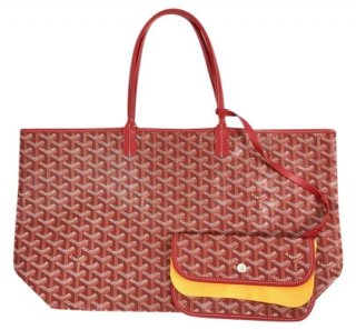 chevron canvas st saint louis pm red hemp and leather tote