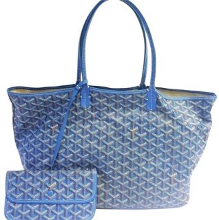 st louis pmm blue leather tote