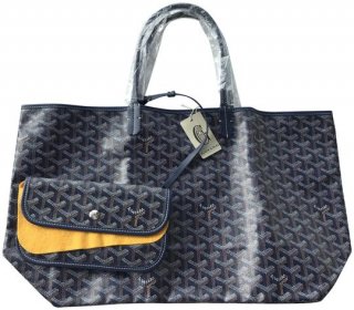 st louis pm navy canvas and leather tote