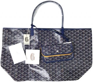 blue marine st louis gm navy hemp and leather tote