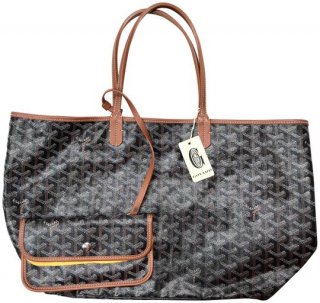 st louis pm black hemp and leather tote