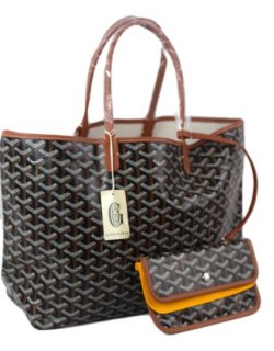 saint louis st louis pm black and brown coated canvas tote