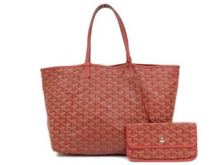 chevron saint louis with pouch 229348 red coated canvas tote