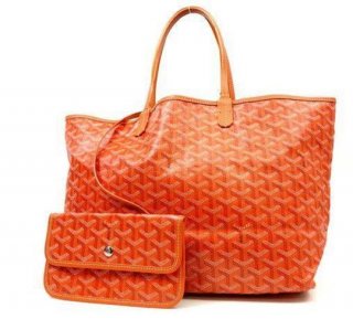 chevron st louis with pouch 229516 blood orange coated canvas tote