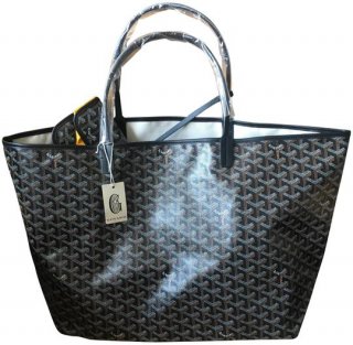 classic chevron st louis gm includes detachable wallet black coated canvas and leather tote