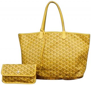 goyardine chevron st louis with pouch 230669 yellow coated canvas tote
