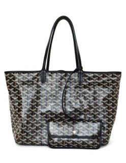 chevron patterned st louis pm with pouch black coated canvas tote