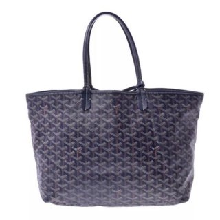 st louis pm with pouch navy blue coated canvas tote