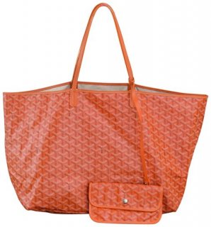 classic chevron st louis gm orange coated canvas and leather tote