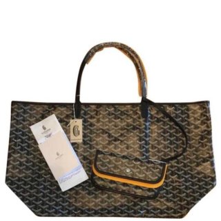 saint louis gm black signature canvas and leather tote