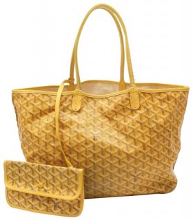 goyardine chevron st louis with pouch867983 yellow coated canvas tote
