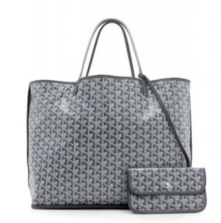 anjou reversible gm grey canvas and leather tote