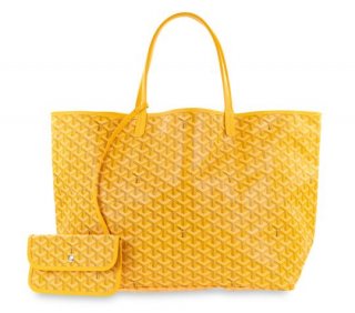 st louis gm yellow coated canvas tote