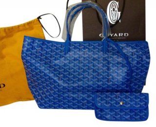 st louis blue leather tote