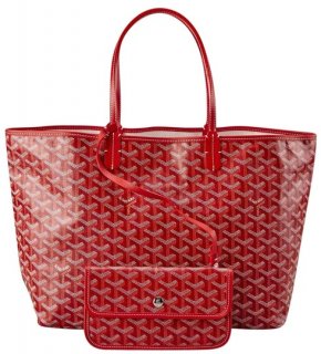 chevron st louis with pouch 869002 red coated canvas tote