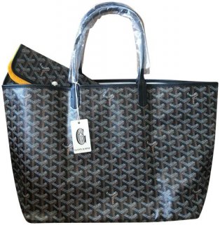st louis pm black coated canvas tote