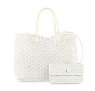 st louis pm white coated canvas tote