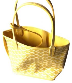anjou tpm gold yellow coated canvas tote