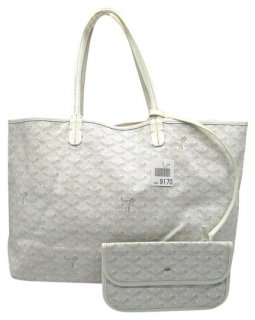 saint louis pm with pouch white coated canvas tote