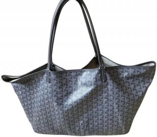 st louis gm grey leather tote