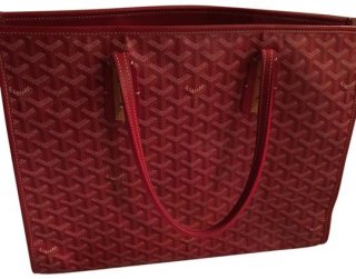 marquises goyardineleather red leather tote