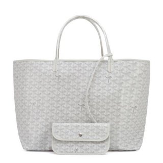 st louis gm chevron leather white coated canvas tote