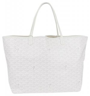 bag chevron print st louis gm white leather coated canvas tote