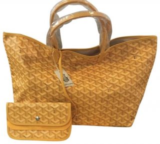 louis pm yellow leather tote