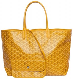 st louis pm yellow coated canvas tote