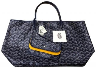st louis gm navy coated canvas tote
