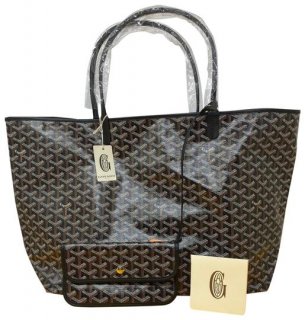 st louis gm black coated canvas tote